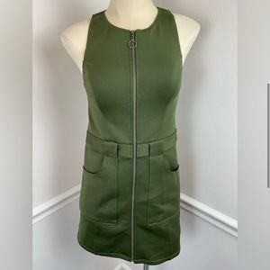COPY - Abercrombie & Fitch Army Green Scuba Dress with Zipper and Pockets
